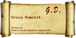 Groza Dominik névjegykártya